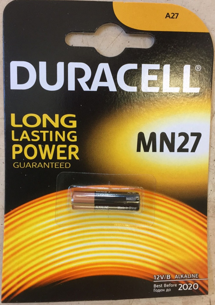 Duracell MN27 12v Alkaline Battery pack of 1